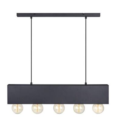 Lampa wisząca industrialna COUTURE Wisząca 5L Czarna  107037 podłużna listwa 5 żarówek E27