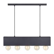 Lampa wisząca industrialna COUTURE Wisząca 5L Czarna  107037 podłużna listwa 5 żarówek E27