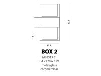 Kinkiet Box 2  AZzardo AZ0035 wykonana z metalu oraz transparentnego szkła - 3
