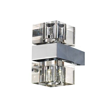 Kinkiet Box 2  AZzardo AZ0035 wykonana z metalu oraz transparentnego szkła