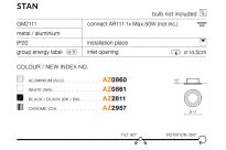 Lampa sufitowa wpuszczana techniczna STAN AZ2811 czarna okrągła,  ruchoe źródło światłą - 3