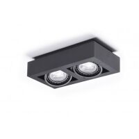 Oprawa natynkowa NIKEA 2 AZ4441 AZZARDO CZARNA ES111 PODWÓJNA