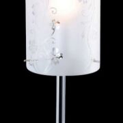 Lampa stołowa Valve MTM1672/1 Italux  nowoczesna lampa wykończenie w kolorze chromu klosz w kształcie tuby ze szkła z dekoracyjnym motywem kwiatowym