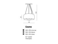 Lampa wisząca Cosmo chrom AZzardo 2901-3PA AZ0845 wykonana jest z metalu oraz szkła o wykończeniu chromowanym - 4