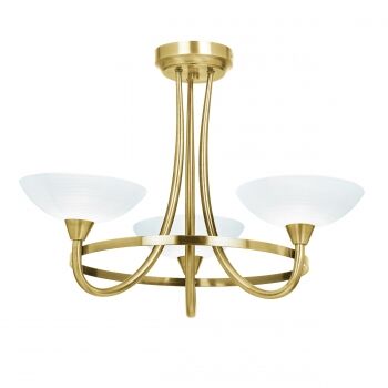 Lampa sufitowa CAGNEY antyczny mosiądz, biały ENDON LIGHTING CAGNEY-3AB  