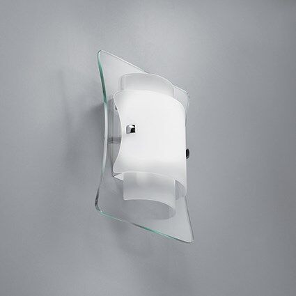 Kinkiet Triplo AP1 Ideal Lux  026473  potrójny szklany klosz podstawa klosza wykonana jest z przezroczystego szkła na nie są dwa  wygięte klosze  z szkła