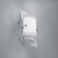 Kinkiet Triplo AP1 Ideal Lux  026473  potrójny szklany klosz podstawa klosza wykonana jest z przezroczystego szkła na nie są dwa  wygięte klosze  z szkła