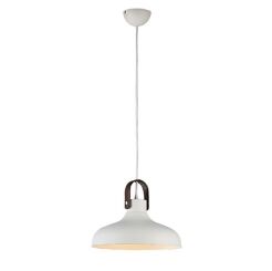 Lampa wisząca Tessio 30 AZzardo AZ1289  z metalu oraz skóry, klosz ma kolor biały nowoczesna