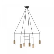 Lampa wisząca Imbra VI 6xGU10 czarno/mosiężna 7956