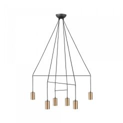 Lampa wisząca Imbra VI 6xGU10 czarno/mosiężna 7956