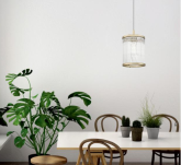 Lampa wisząca SERGIO P0528-01F-V6AC ZumaLine Stylowa złota + szkło  - 2