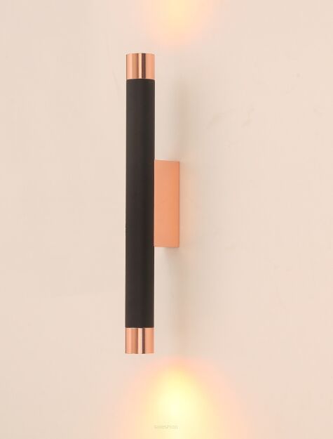 Kinkiet Q Parette Nero / Rose Gold ORLICKI DESIGN Tuba różowe złoto + czarny