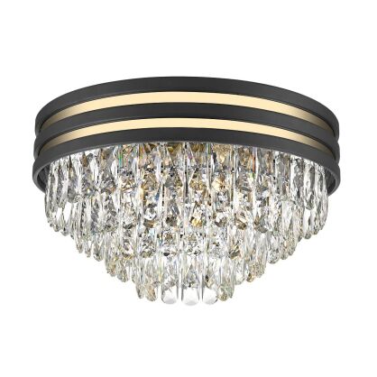 Plafon NAICA C0525-05A-P7D7 Zuma Line elegancki kryształki czarny złoty