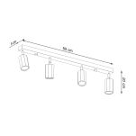 Lampa sufitowa ZEKE SL.1031 Sollux Lighting drewniana 4x GU10 listwa - 2