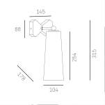 Kinkiet BOW W01169BK Cosmo Light klasyczny biały szklany klosz E27 - 3