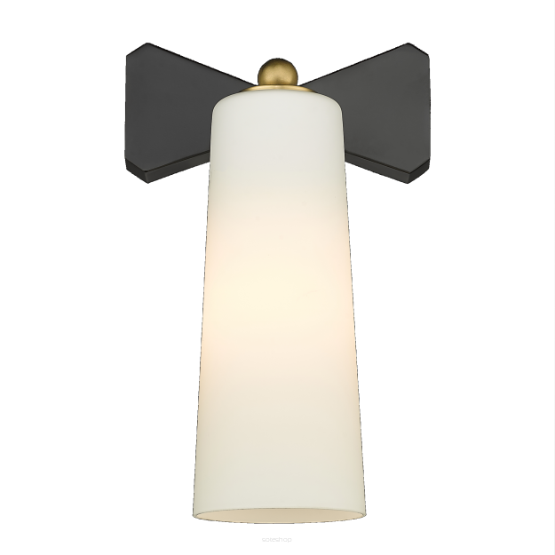 Kinkiet BOW W01169BK Cosmo Light klasyczny biały szklany klosz E27