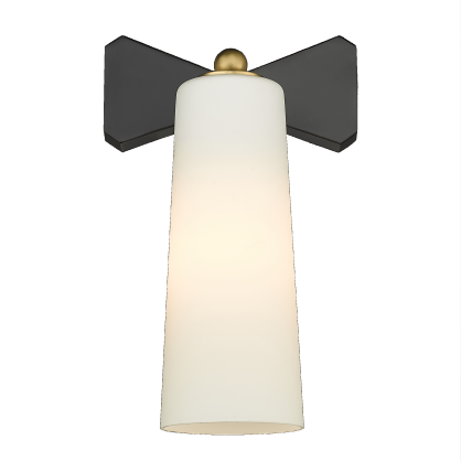 Kinkiet BOW W01169BK Cosmo Light klasyczny biały szklany klosz E27