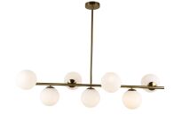 Lampa wisząca FREDICA LDP 6030-7 (MD) Lumina Deco MOSIĘŻNA podstawa białe klosze - 4