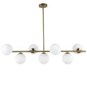 Lampa wisząca FREDICA LDP 6030-7 (MD) Lumina Deco MOSIĘŻNA podstawa białe klosze