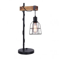 Lampa stołowa PONTE TB-4290-1 Italux w stylu retro DREWNO / METAL / CZARNY LAMPKA BIURKOWA 