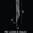 Lampa wisząca Stylo 8 AZzardo MD1220A-8 BK AZ0161 czarna klosze w kształcie stożków na końcach szklane - 4
