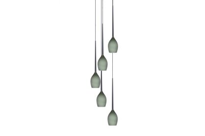 Lampa wisząca Izza 5 AZ2939 Szklane dymione klosze