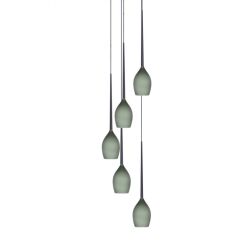 Lampa wisząca Izza 5 AZ2939 Szklane dymione klosze