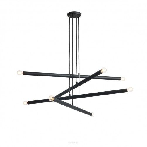Lampa wisząca TUBO 8 BLACK 4 metrowE tuby ALDEX 1072P1  