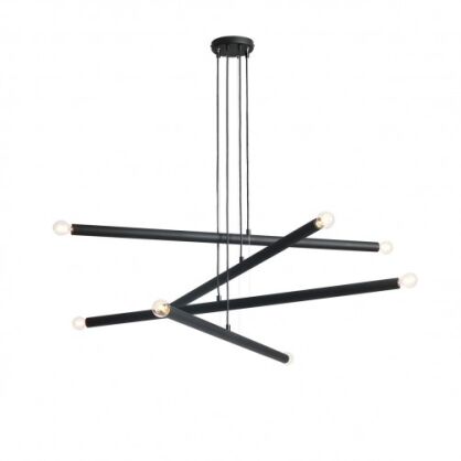 Lampa wisząca TUBO 8 BLACK 4 metrowE tuby ALDEX 1072P1  