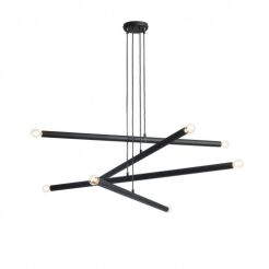 Lampa wisząca TUBO 8 BLACK 4 metrowE tuby ALDEX 1072P1  