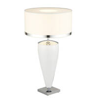 Lampa stołowa LORENA 357 Argon BIAŁA szklana podstawa wysokość 75 cm elegancka