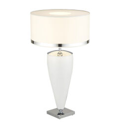 Lampa stołowa LORENA 357 Argon BIAŁA szklana podstawa wysokość 75 cm elegancka