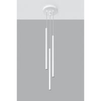 LAMPA WISZĄCA PASTELO 3P Biała Rura Walec Led SOLLUX  Lampa Ścienna NOWOCZESNY stal  SL.0467 metalowa lampa 