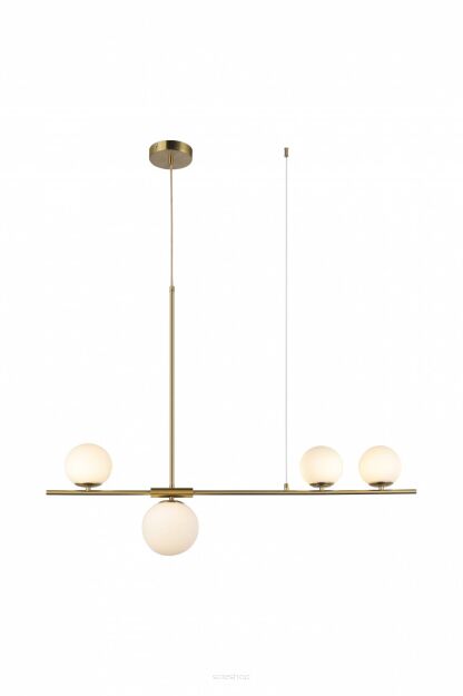Lampa wisząca SANTANDER AZ4419 Azzardo ZŁOTA Z BIAŁYMI KULAMI