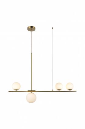 Lampa wisząca SANTANDER AZ4419 Azzardo ZŁOTA Z BIAŁYMI KULAMI