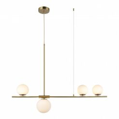 Lampa wisząca SANTANDER AZ4419 Azzardo ZŁOTA Z BIAŁYMI KULAMI