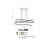 Lampa wisząca WAVES AZ2913 nowoczesny styl kolor baiały aluminiowa 4 ledowe fale - 3