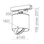 Lampa na szynę Tuba 111 track 16233 Aquaform reflektor - 2