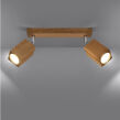 Lampa sufitowa KEKE 2 DĄB SL.1036 SOLLUX LIGHTING LISTWA DREWNIANA 2 REFLEKTORKI - 3