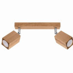 Lampa sufitowa KEKE 2 DĄB SL.1036 SOLLUX LIGHTING LISTWA DREWNIANA 2 REFLEKTORKI - 4