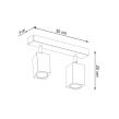 Lampa sufitowa KEKE 2 DĄB SL.1036 SOLLUX LIGHTING LISTWA DREWNIANA 2 REFLEKTORKI - 5