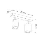 Lampa sufitowa KEKE 2 DĄB SL.1036 SOLLUX LIGHTING LISTWA DREWNIANA 2 REFLEKTORKI - 5