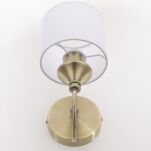 Kinkiet Abu Dhabi - W01844BR COSMO Light nowoczesna lampa z metalową podstawą o wykończeniu mosiądzu biały okrągły abażur w kształcie tuby - 4