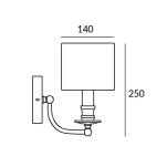 Kinkiet Abu Dhabi - W01844BR COSMO Light nowoczesna lampa z metalową podstawą o wykończeniu mosiądzu biały okrągły abażur w kształcie tuby - 3