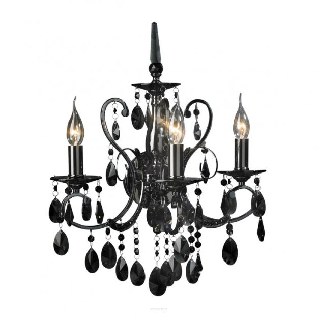 Kinkiet Barocco Black MB72709-3B Italux  czarna kryształki styl pałacowy elagancki