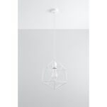 Loftowa Nowoczesna Lampa wisząca  Gaspare biała SL.0290 klosz z metalu druciasty - 2