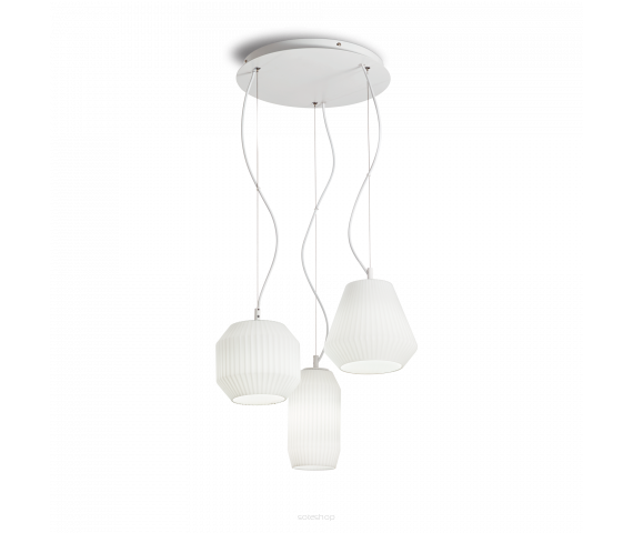 LAMPA WISZĄCA Żyrandol Origami Sp3 198095 NOWOCZESNY IP20 SZKŁO Ideal Lux oprawa wisząca w kolorze białym 