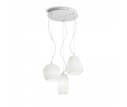 LAMPA WISZĄCA Żyrandol Origami Sp3 198095 NOWOCZESNY IP20 SZKŁO Ideal Lux oprawa wisząca w kolorze białym 