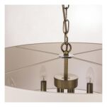 Lampa wisząca Abu Dhabi - P06871BR COSMO Light nowoczesna lampa z metalową podstawą o wykończeniu mosiężnym biały okrągły abażur w kształcie tuby 60 cm  - 2