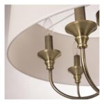 Lampa wisząca Abu Dhabi - P06871BR COSMO Light nowoczesna lampa z metalową podstawą o wykończeniu mosiężnym biały okrągły abażur w kształcie tuby 60 cm  - 3